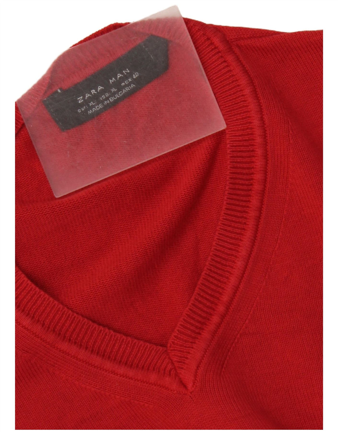 Męski sweter Zara z dekoltem w kształcie litery V, XL, czerwony
