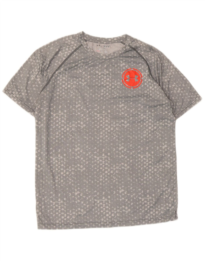 Męska koszulka t-shirt UNDER ARMOUR Heat Gear, średnioszara, geometryczna