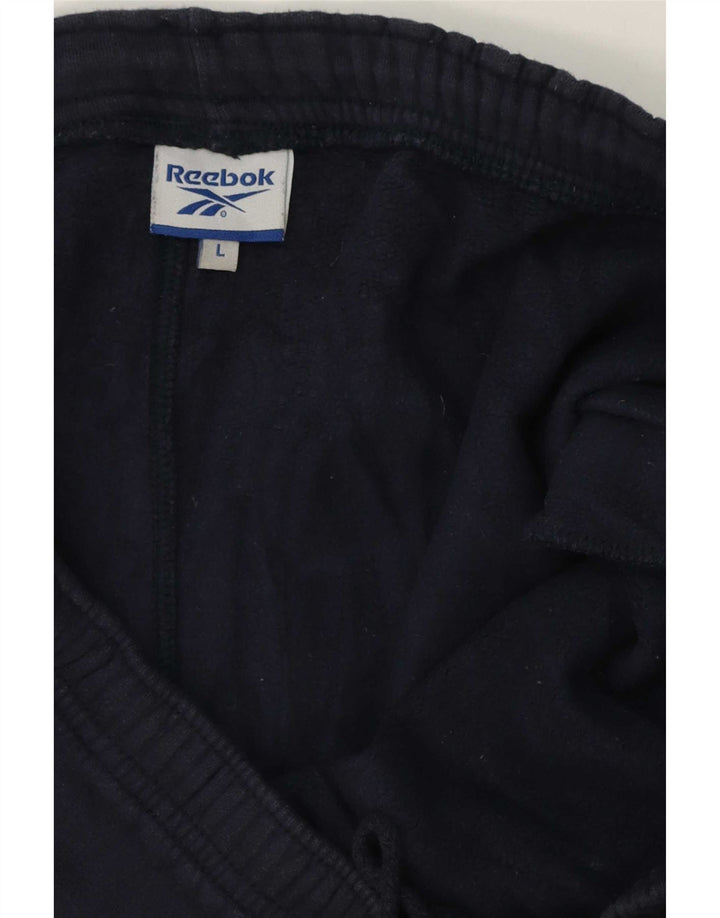 Męskie spodnie dresowe Reebok, duże, granatowe, bawełniane