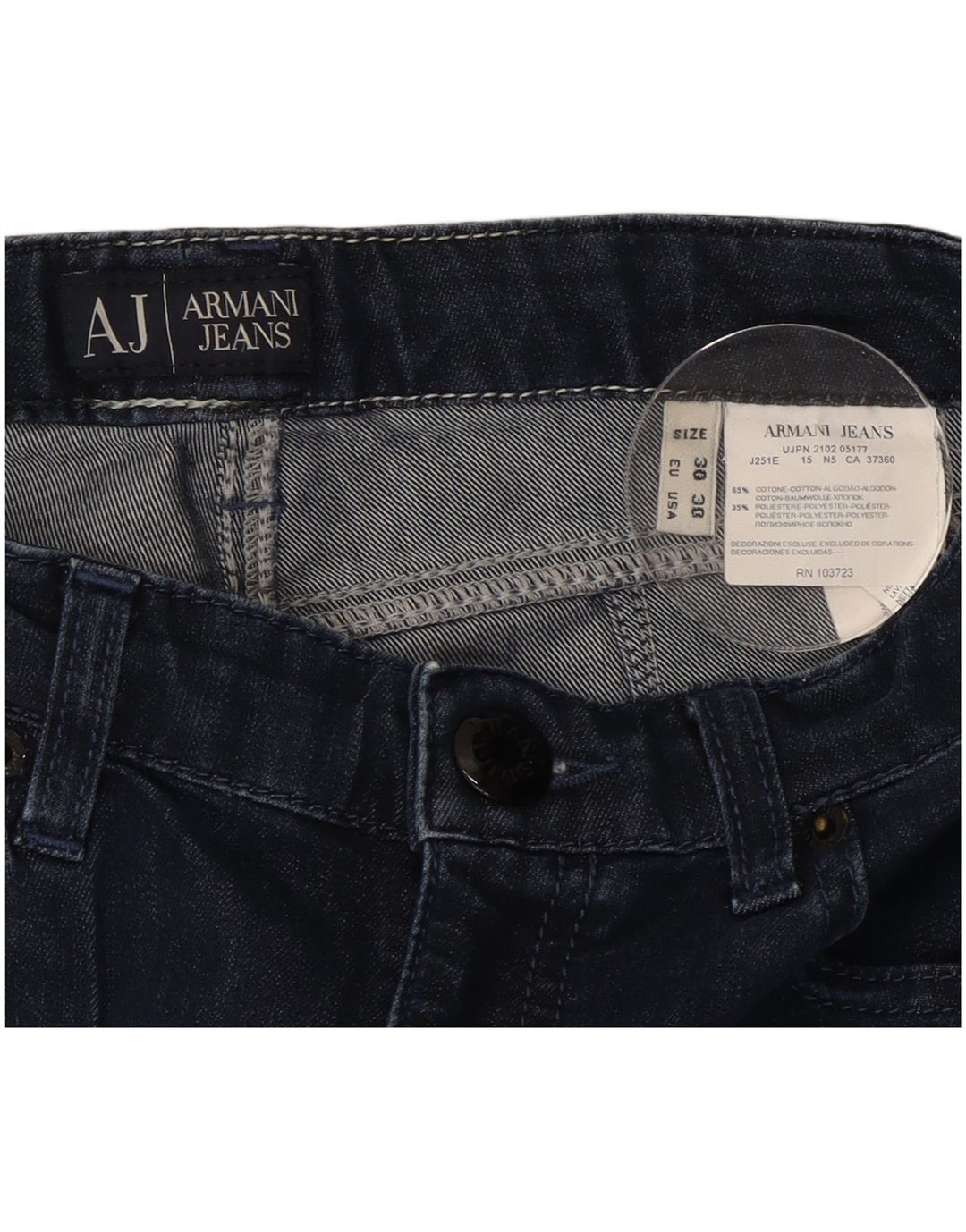 Damskie jeansy Armani Slim W30 L29 Granatowe bawełniane