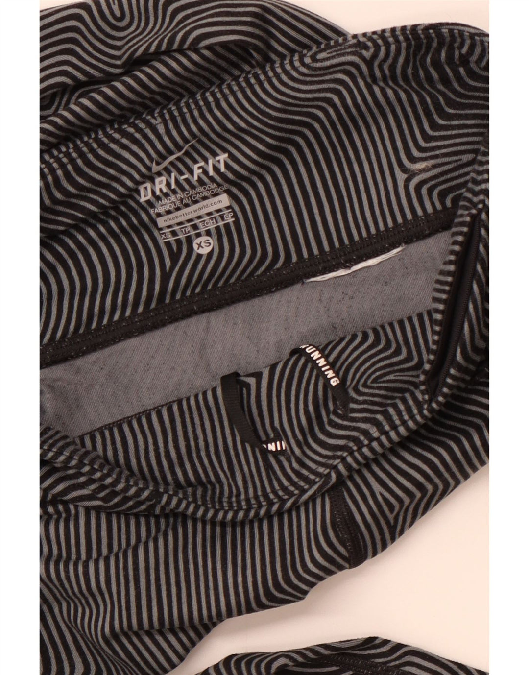 Damskie legginsy NIKE Dri Fit UK 6 XS w szare prążki