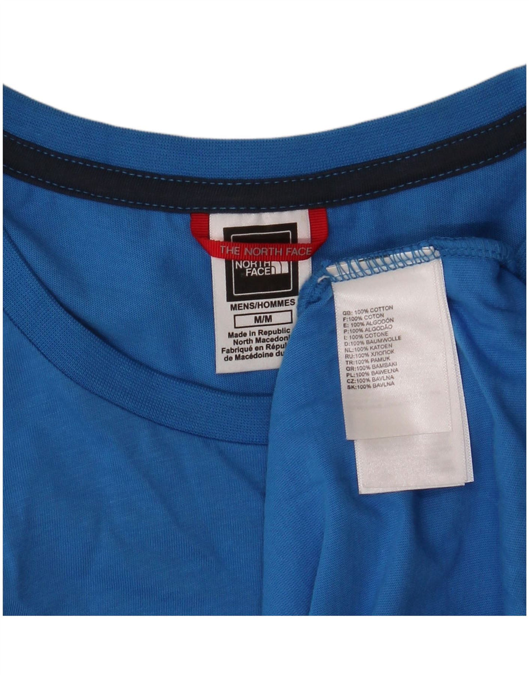 Męska koszulka z grafiką The North Face, bawełniana, w kolorze średniego błękitu