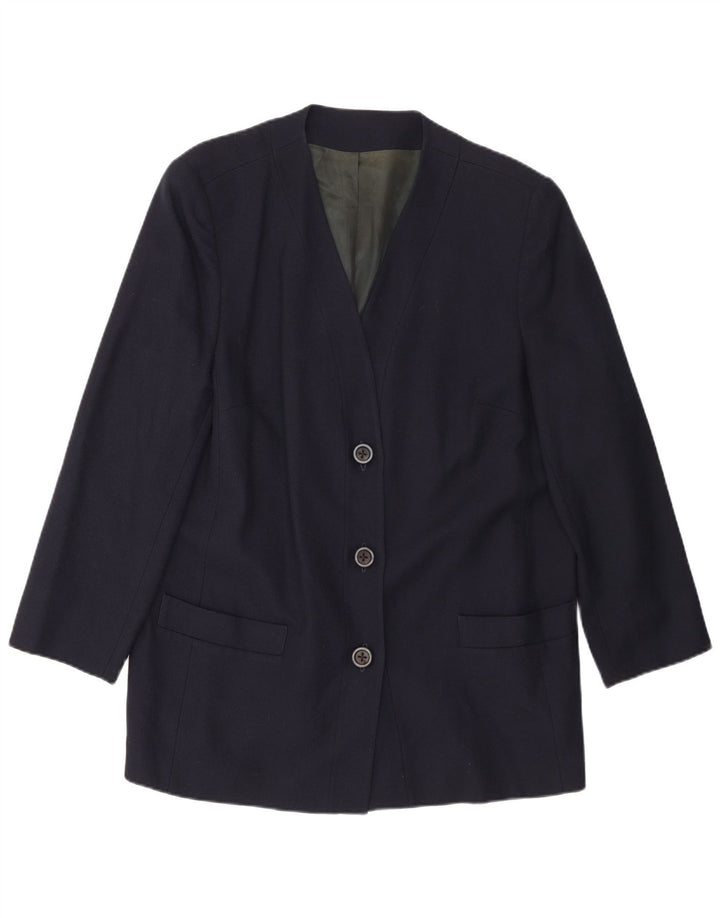 Personal Choice Damska marynarka zapinana na 3 guziki, UK 18 XL, granatowa, wełniana