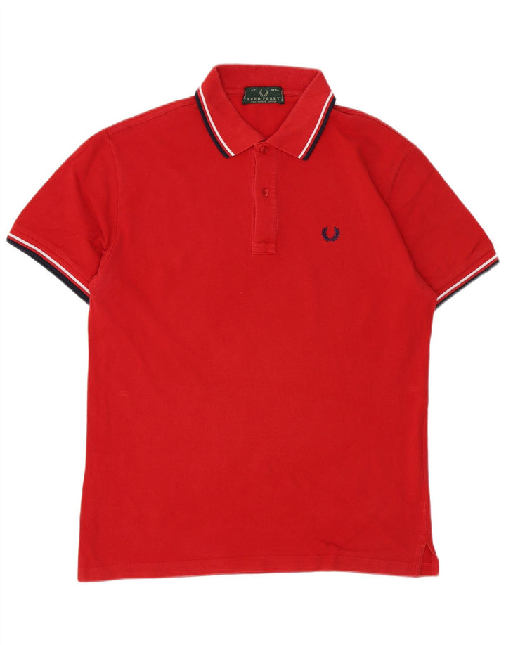 Męska koszulka polo Fred Perry, bawełniana w średnie czerwone paski