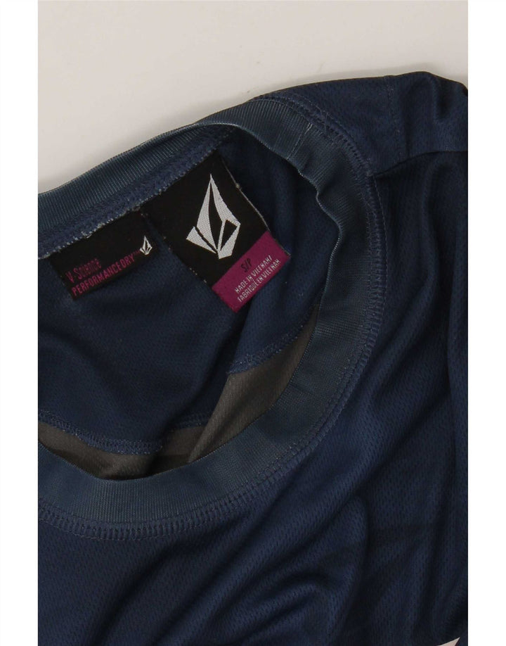 Męski top graficzny Volcom z długim rękawem, mały, granatowy