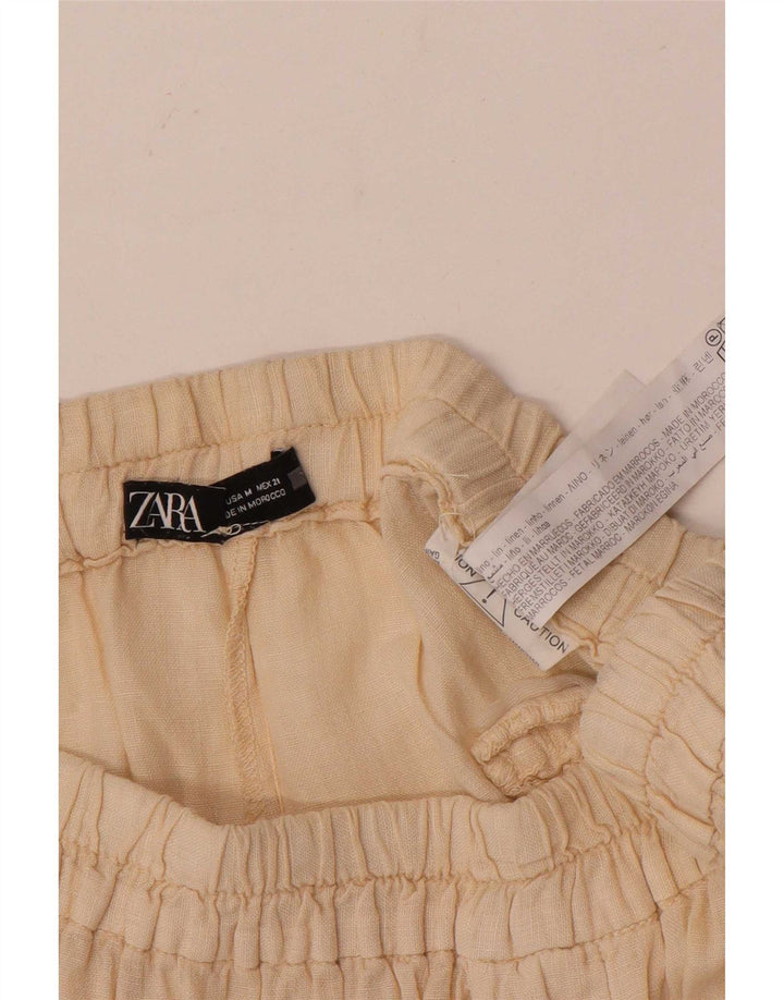 Damskie spodenki codzienne Zara Medium W28 w kolorze złamanej bieli, lniane