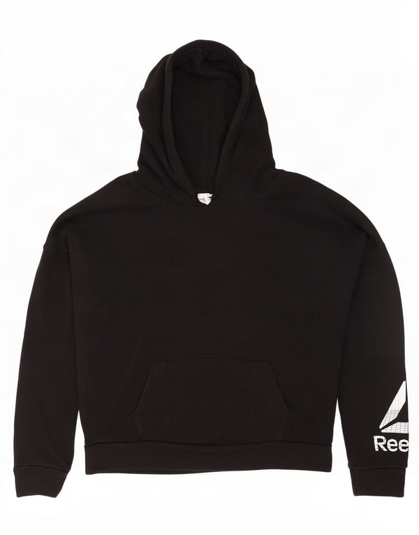 Damski sweter Reebok z grafiką, oversize, UK 12/14, średni czarny, bawełniany