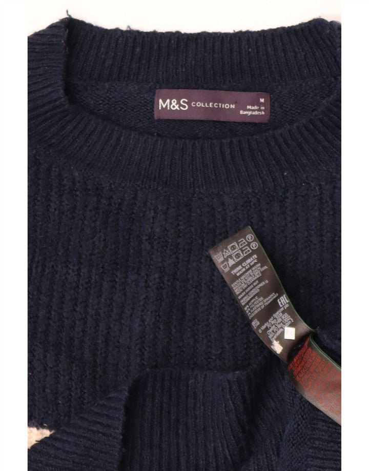 Sweter damski Marks & Spencer z okrągłym dekoltem, UK 14, średni granatowy