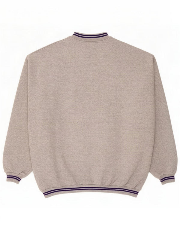 Gymnasium Męska bluza z grafiką polo, sweter, duża, szara, nakrapiana