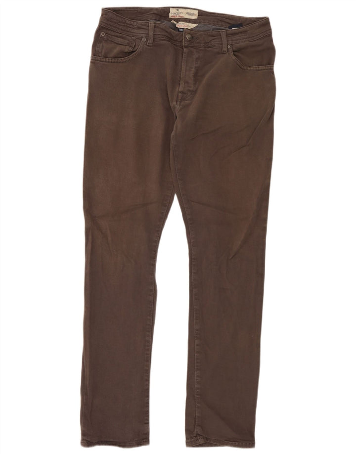 Męskie spodnie typu slim casual Hackett W36 L32 Szara bawełna