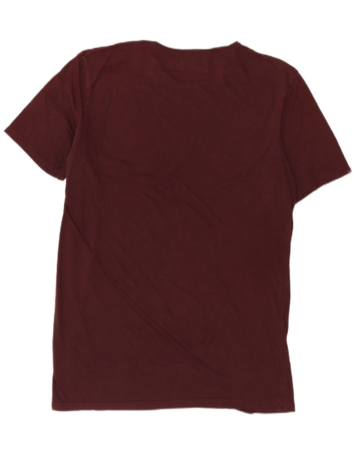 Męski długi t-shirt ZARA, duży, bordowy