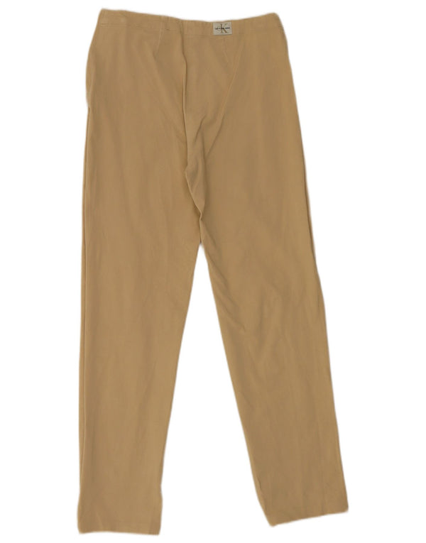 Calvin Klein Womens Straight Casual Trousers W31 L29 Beige Cotton