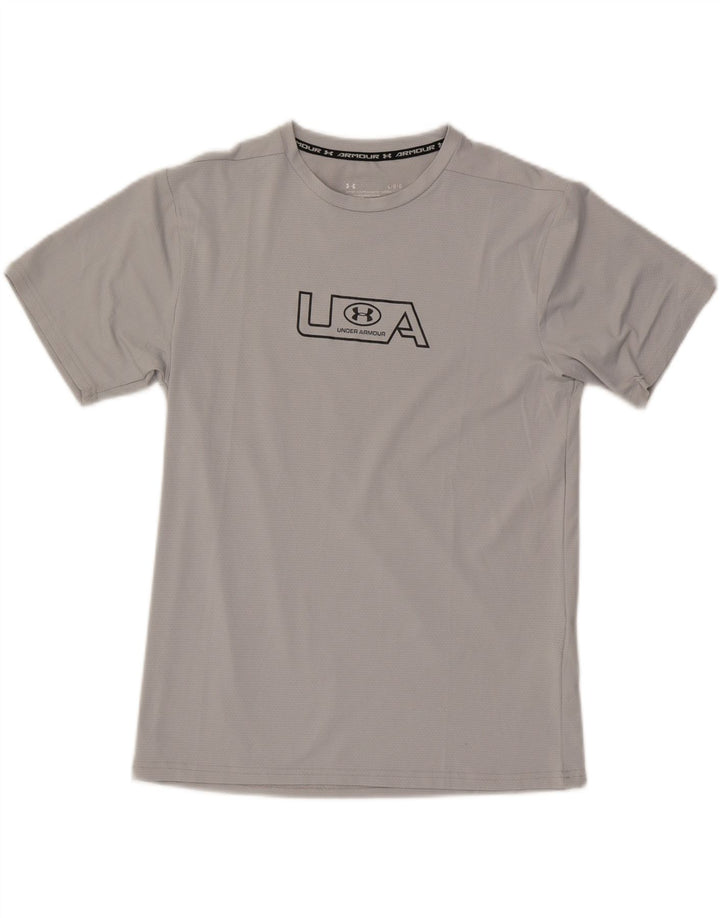 Męska koszulka z grafiką Under Armour, duża, szara, poliestrowa