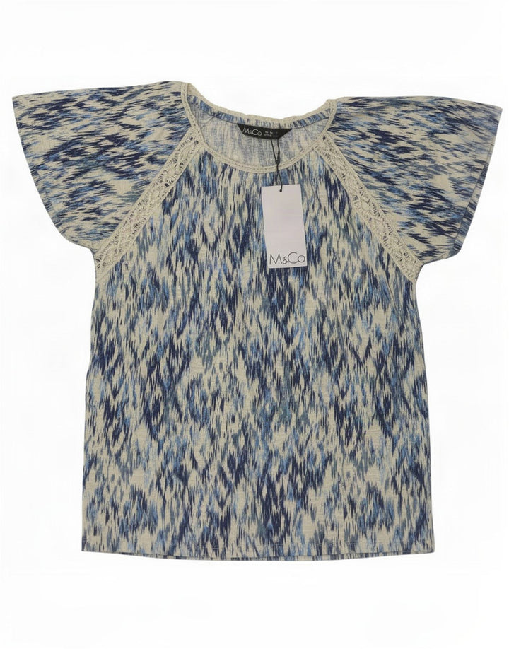 Bluzka damska M&Co Top UK 10 Small Blue Ikat Cotton