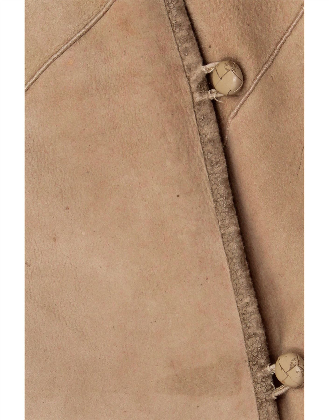 Płaszcz damski VINTAGE IT 46 Duży beżowy płaszcz Shearling