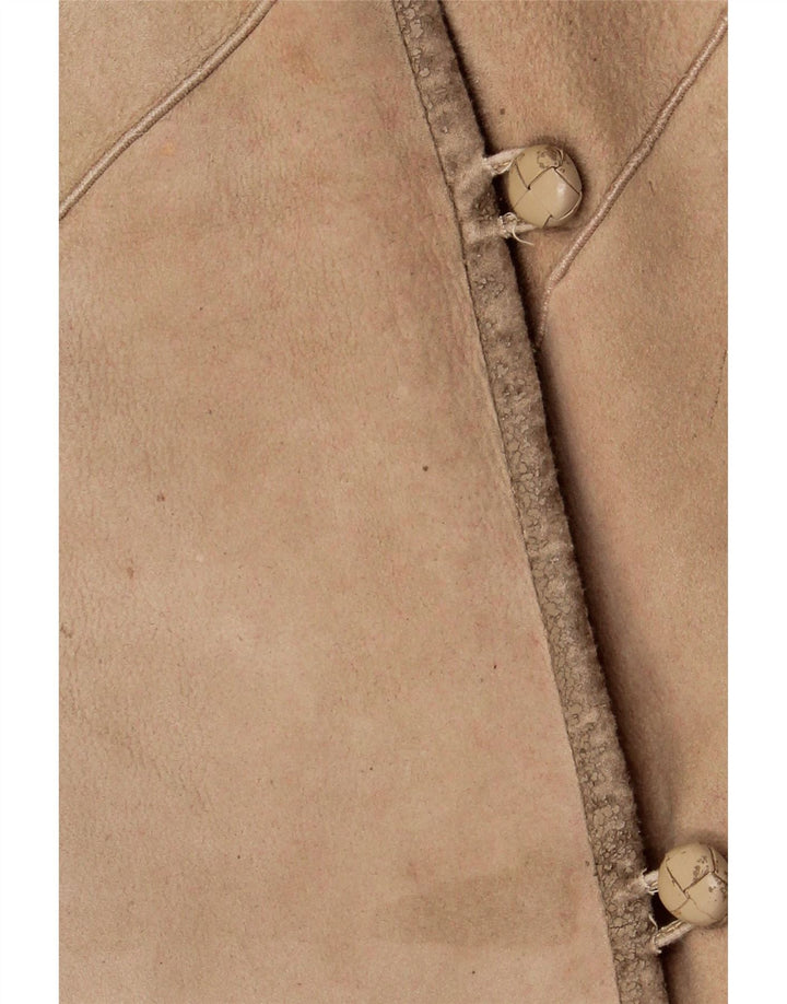 Płaszcz damski VINTAGE IT 46 Duży beżowy płaszcz Shearling