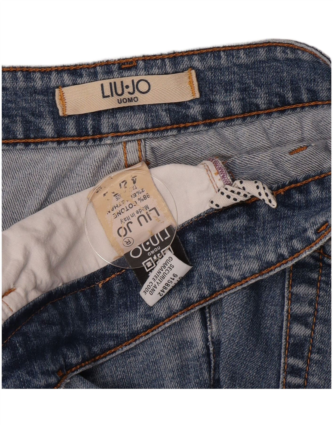 Liu Jo Męskie regularne jeansy slim W38 L31 Niebieska bawełna