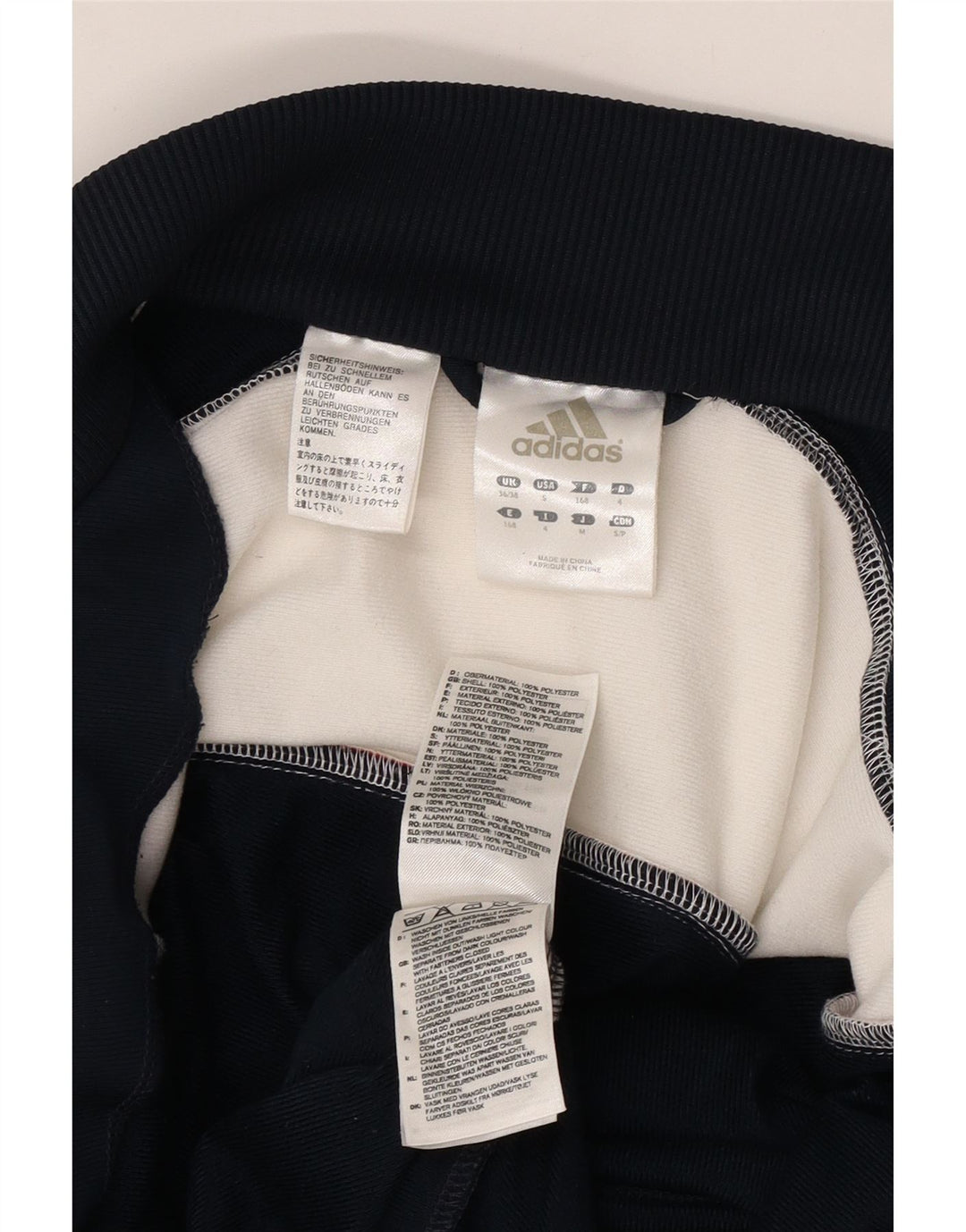 Męska kurtka dresowa ADIDAS UK 36/38, mała, granatowa, z blokami kolorów