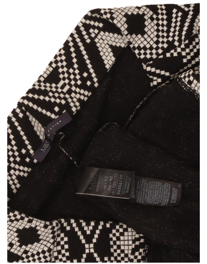Marks & Spencer Damska spódnica ołówkowa UK 12 Medium W30 Czarna geometryczna