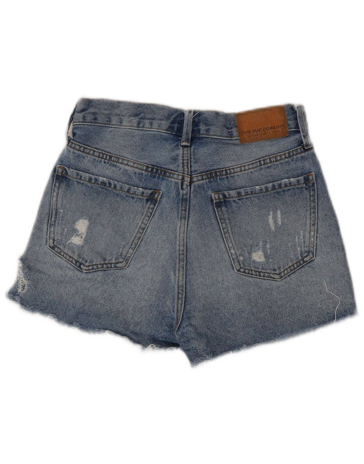 Damskie spodenki jeansowe Zara w trudnej sytuacji EU 34 2XS W24 niebieskie