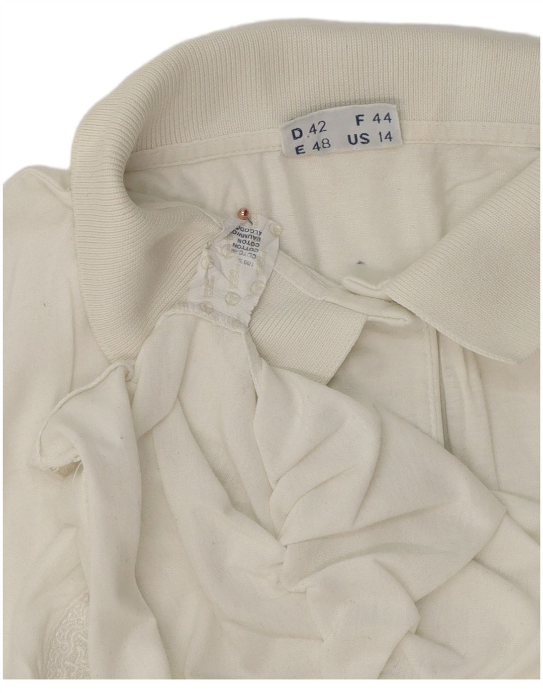 Damska koszulka polo Sergio Tacchini US 14 XL, biała bawełna