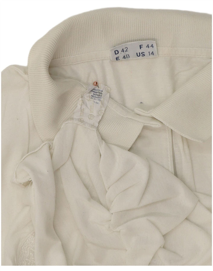 Damska koszulka polo Sergio Tacchini US 14 XL, biała bawełna