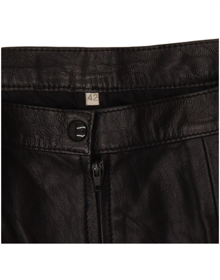 Vintage damska skórzana spódnica IT 42 Medium W26 czarna