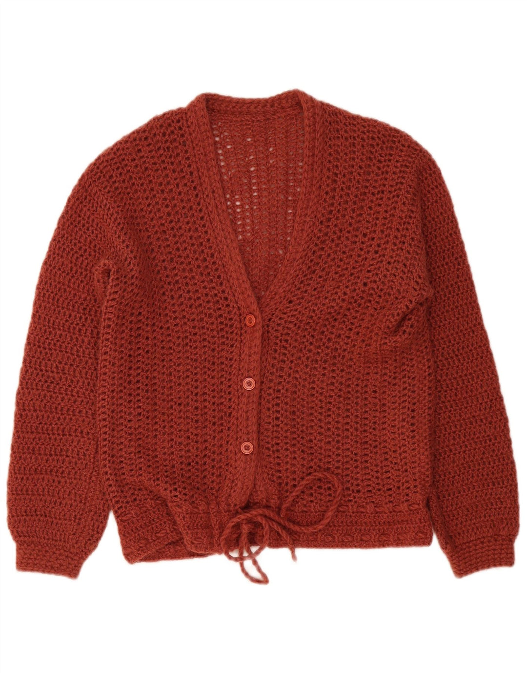 Sweter damski w stylu vintage, brytyjski 16, duży brązowy