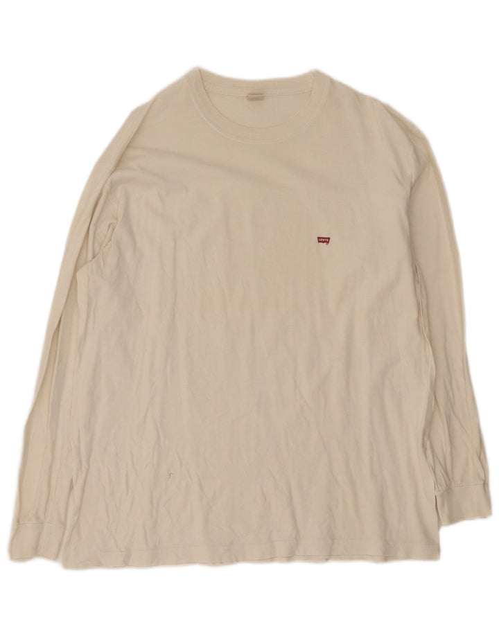 Męski top Levi's z długim rękawem, duży, biały, bawełniany