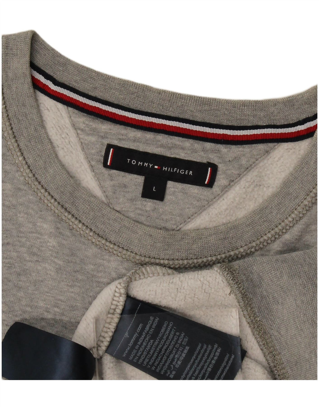 Męska bluza z grafiką Tommy Hilfiger, duża, szara, bawełniana