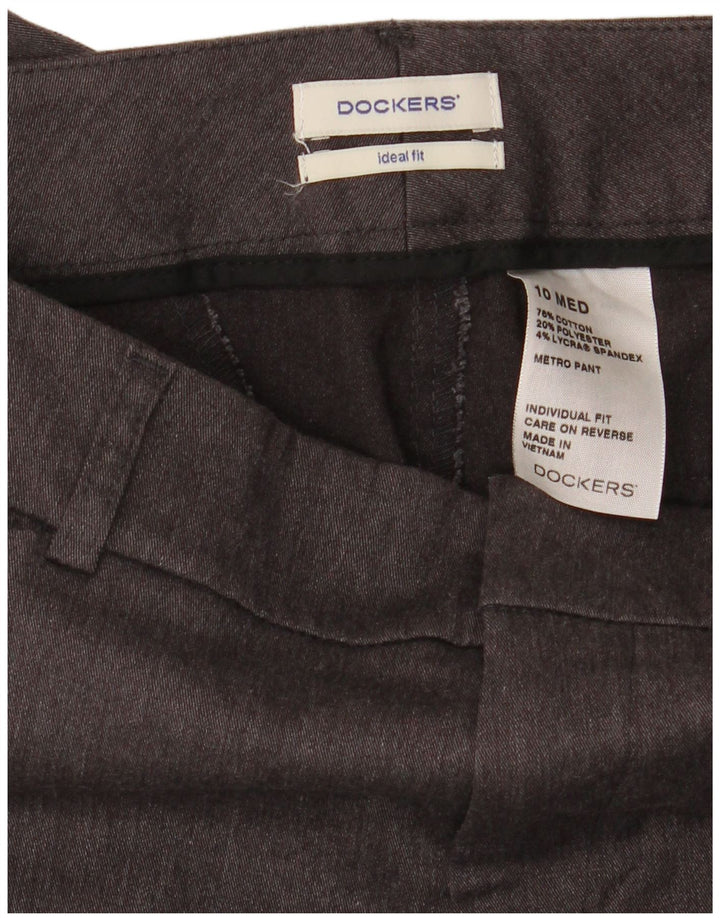 Spodnie damskie DOCKERS Ideal Fit, proste, codzienne US 10, duże, W32, L32, szare