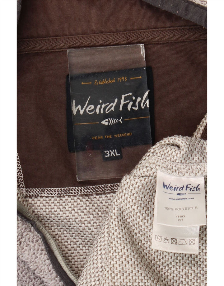 Męski sweter z zamkiem błyskawicznym Weird Fish, 3XL, szary poliester