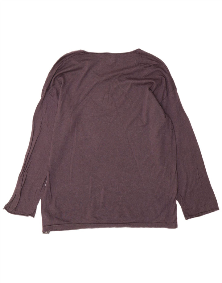 Damski sweter Massimo Dutti z dekoltem w łódkę UK 14 Średni szary wełniany