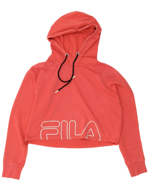 Damska bluza z kapturem Fila Oversize z grafiką, UK 6 XS, różowa
