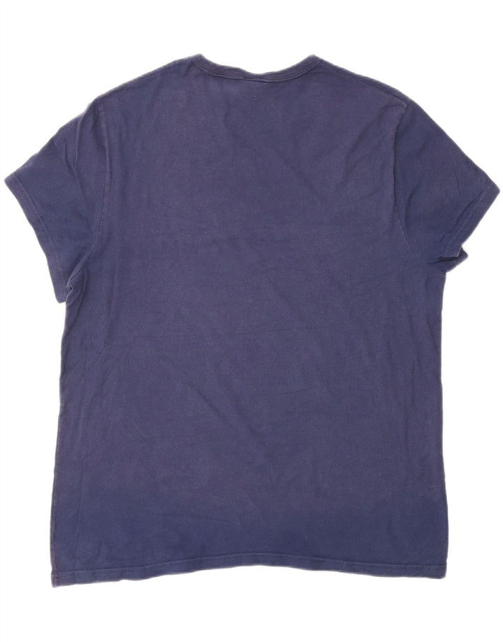 Męska koszulka z grafiką Champion, góra XL, granatowa, bawełniana