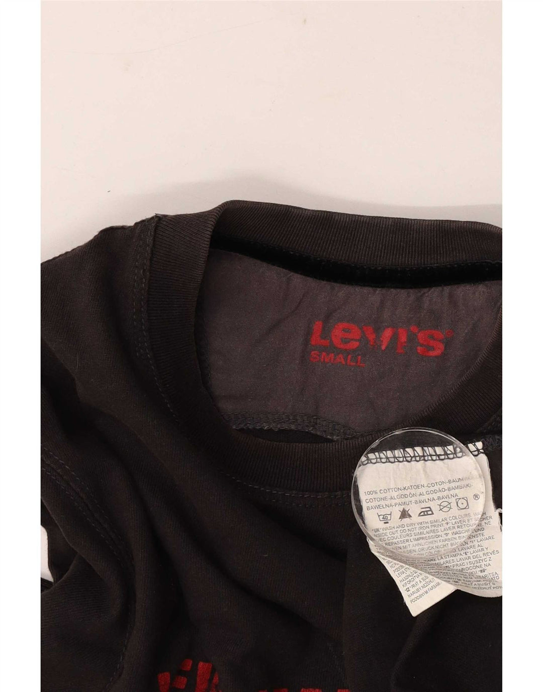 Męski graficzny top Levi's z długim rękawem, mały, czarny, bawełniany