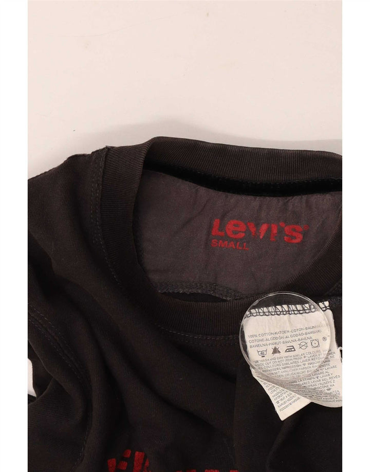Męski graficzny top Levi's z długim rękawem, mały, czarny, bawełniany