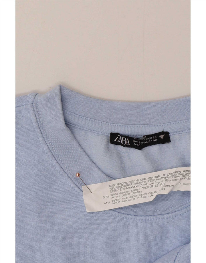 Damski sweter typu Crop Oversize Zara UK 10, mały, niebieski poliester