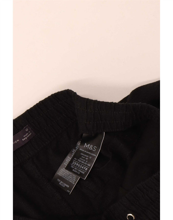 Marks & Spencer Damskie spodenki Chino UK 12 Medium W30 Czarne lniane