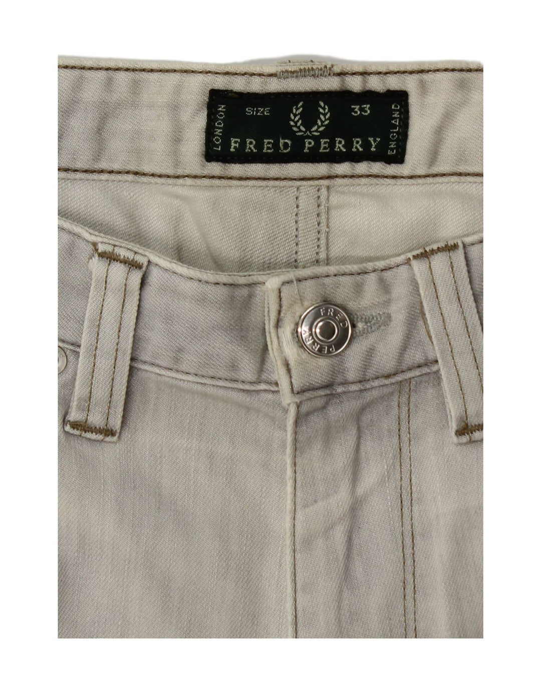 Męskie jeansy slim fit FRED PERRY W33 L29 Szara bawełna