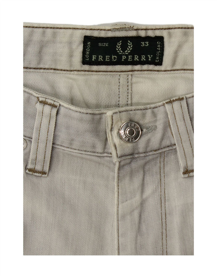 Męskie jeansy slim fit FRED PERRY W33 L29 Szara bawełna