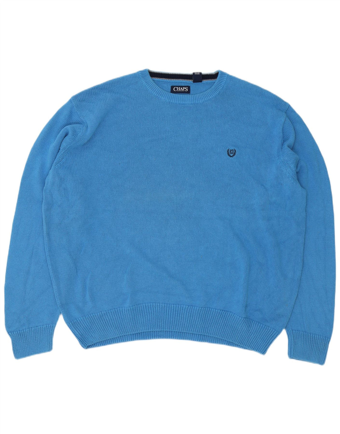 Męski sweter z wycięciem pod szyją Chaps, 2XL, niebieska bawełna