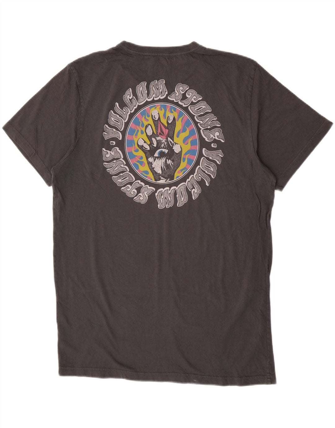 Męski T-shirt z grafiką o nowoczesnym kroju Volcom, duży, szary, bawełniany