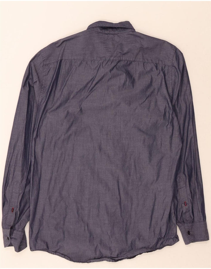 TOMMY HILFIGER Mens Shirt Large Navy Blue Cotton Vintage Tommy Hilfiger and Second-Hand Tommy Hilfiger from Messina Hembry 