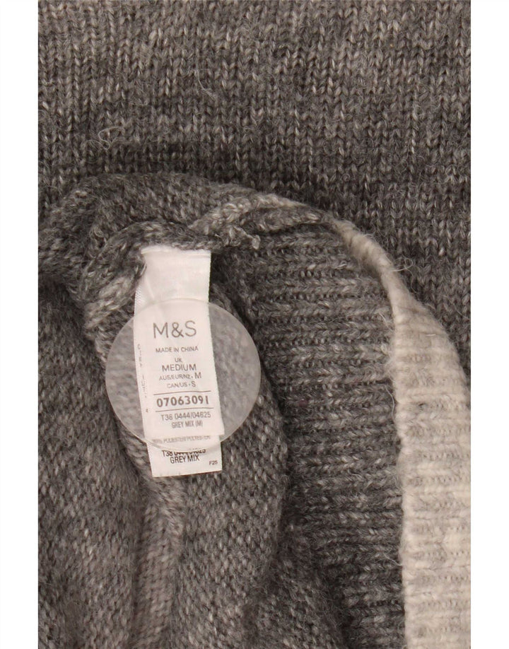 Sweter damski Marks & Spencer z wywijanym dekoltem, UK 14, średni szary