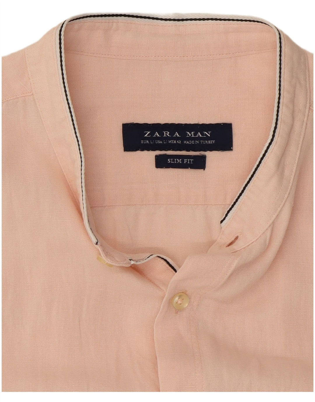 Koszula męska Zara z krótkim rękawem Slim Fit, duża, różowa