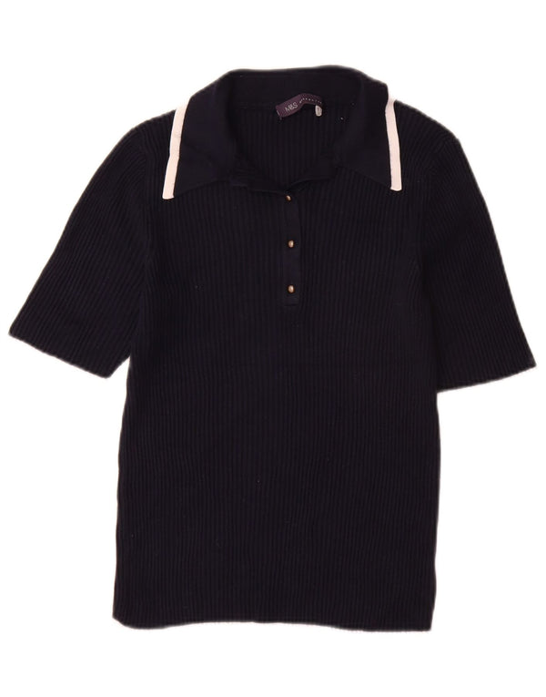 Damski sweter polo Marks & Spencer UK 14, średni granatowy