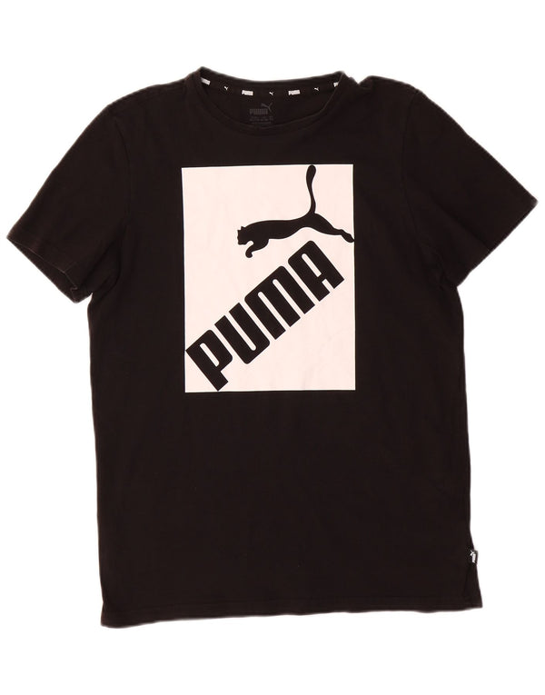Chłopięcy T-shirt z grafiką PUMA, 15-16 lat, czarny