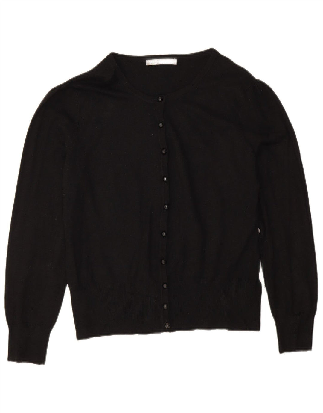 Marks & Spencer Damski sweter kardigan UK 14, duża, czarna wiskoza