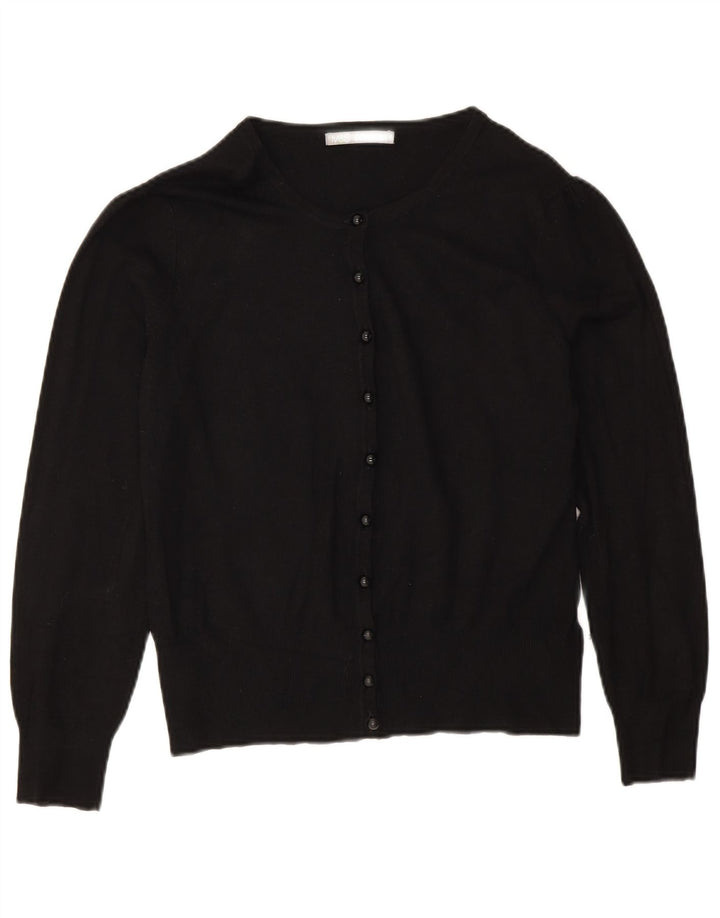 Marks & Spencer Damski sweter kardigan UK 14, duża, czarna wiskoza